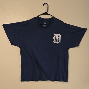 Majestic Navy Tee with Red and White Logo